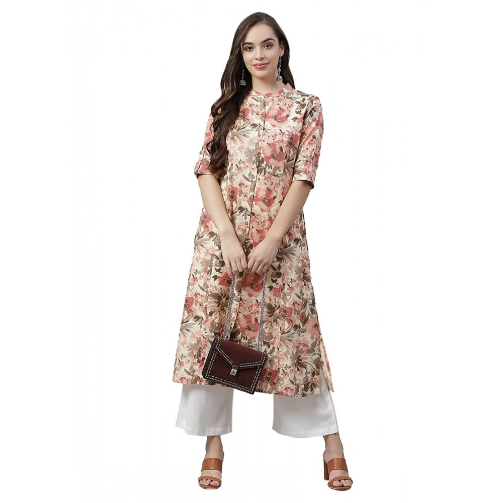 generic women's cotton printed floral print kurti (multicolor, cotton) generic women's cotton printed floral print kurti (multicolor, cotton)