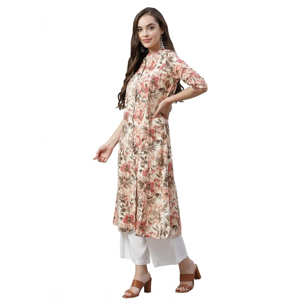 generic women's cotton printed floral print kurti (multicolor, cotton) generic women's cotton printed floral print kurti (multicolor, cotton)