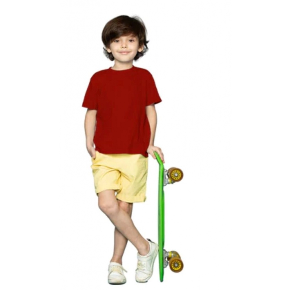 generic boys cotton plain half sleeve tshirt (maroon) generic boys cotton plain half sleeve tshirt (maroon)