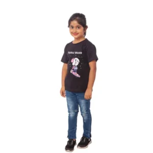 generic girls cotton snow board half sleeve tshirt (black)