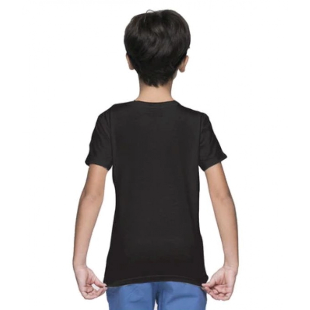 generic boys cotton plain half sleeve tshirt (black) generic boys cotton plain half sleeve tshirt (black)