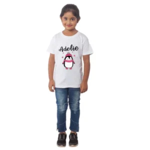 generic girls cotton adelie half sleeve tshirt (white)