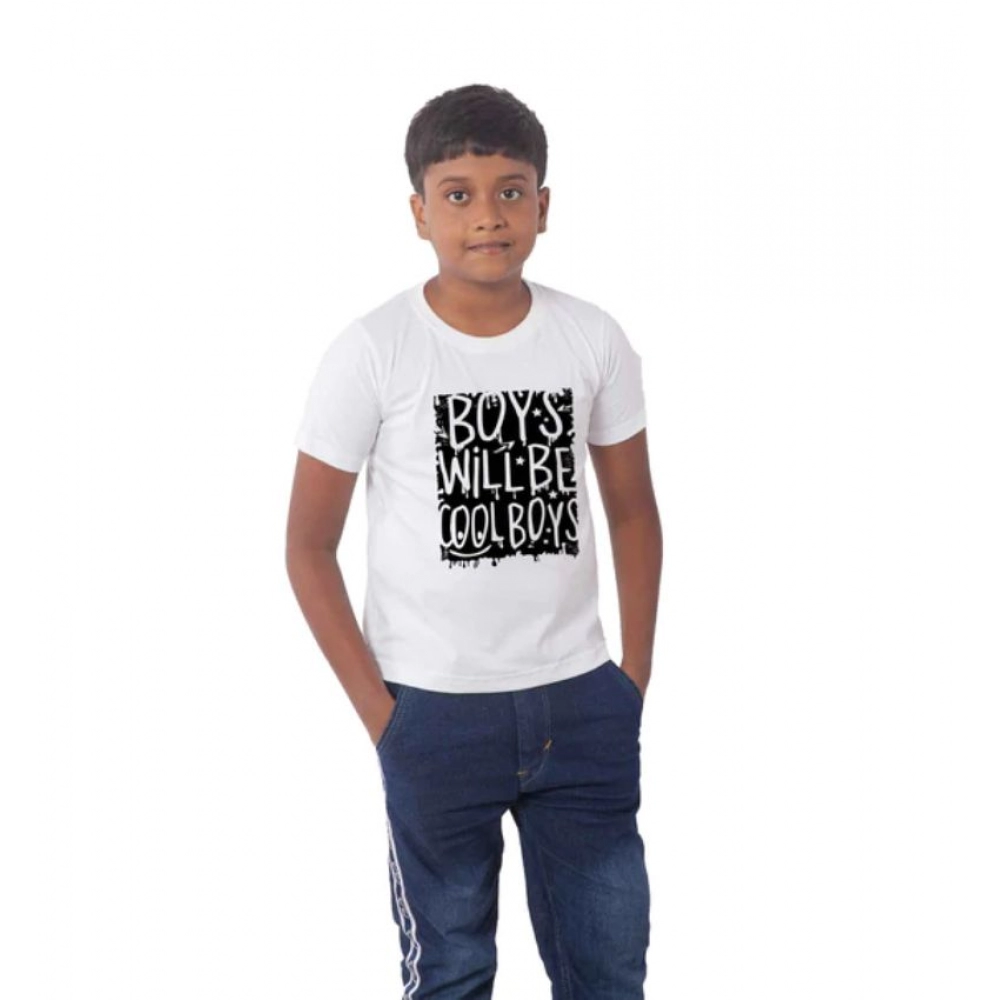 generic boys cotton will be cool half sleeve tshirt (white) generic boys cotton will be cool half sleeve tshirt (white)