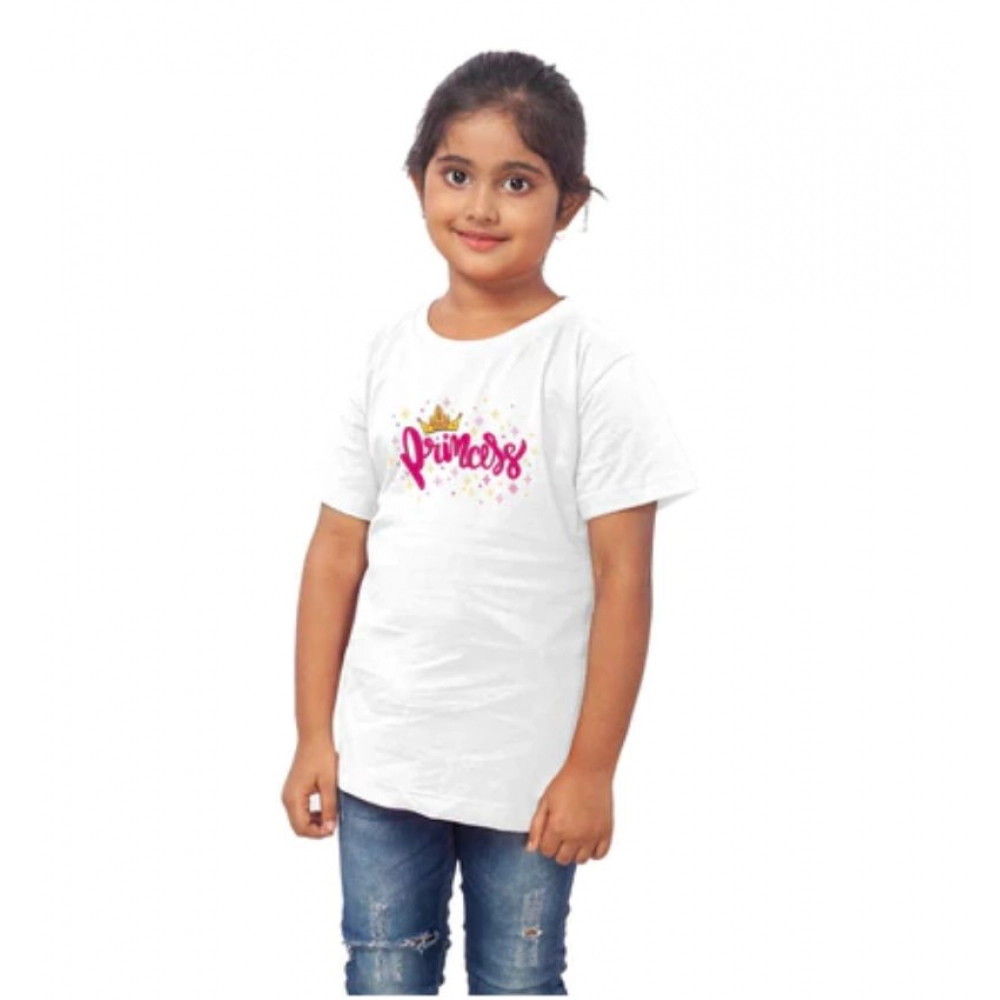 generic girls cotton princess half sleeve tshirt (white) generic girls cotton princess half sleeve tshirt (white)