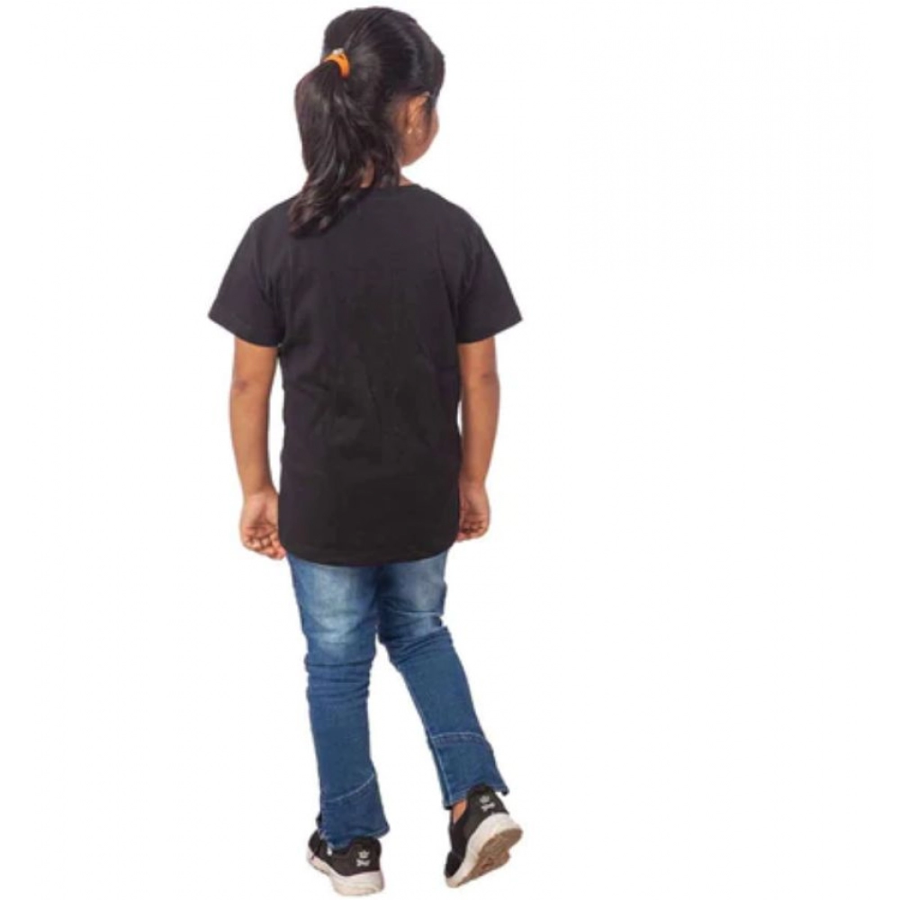 generic girls cotton cat half sleeve tshirt (black) generic girls cotton cat half sleeve tshirt (black)