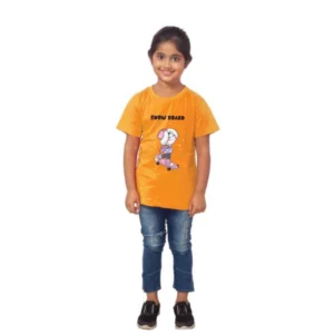 generic girls cotton snow board half sleeve tshirt (mustard)