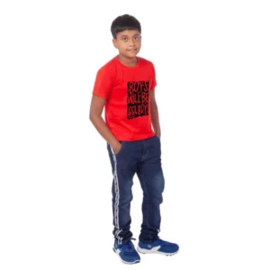 generic boys cotton will be cool half sleeve tshirt (red)