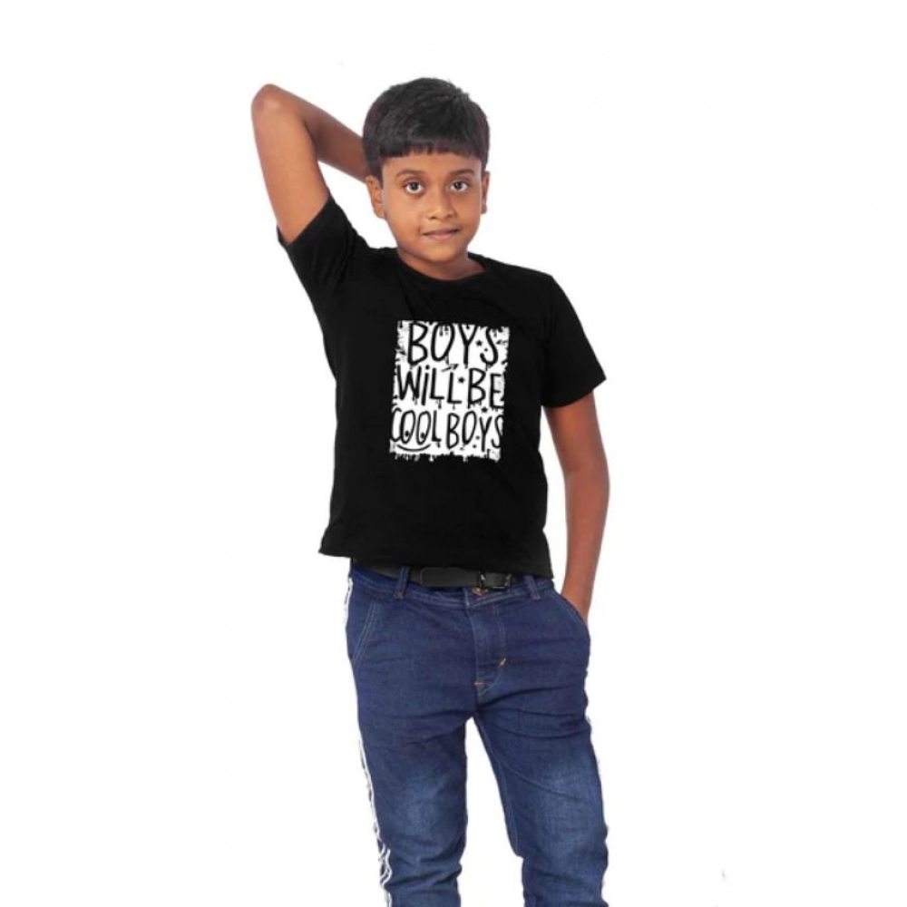 generic boys cotton will be cool half sleeve tshirt (black) generic boys cotton will be cool half sleeve tshirt (black)