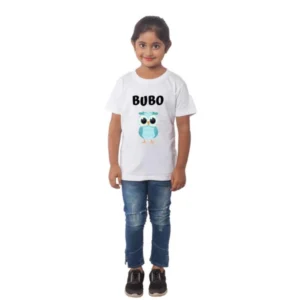 generic girls cotton bubo half sleeve tshirt (white)