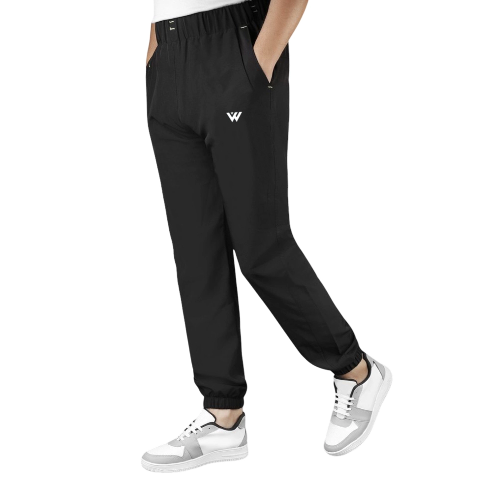 generic men's polyster solid track pant lower (black) generic men's polyster solid track pant lower (black)