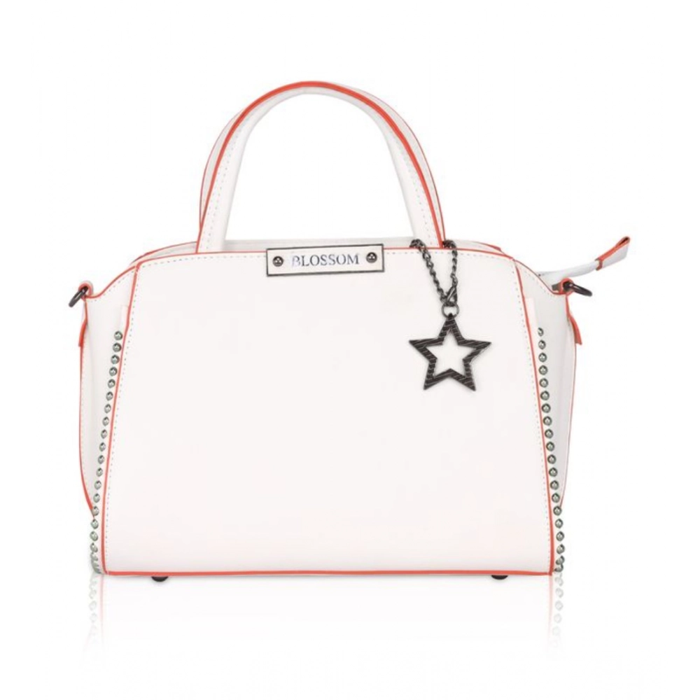 generic women's faux leather metal beads handbag (white) generic women's faux leather metal beads handbag (white)