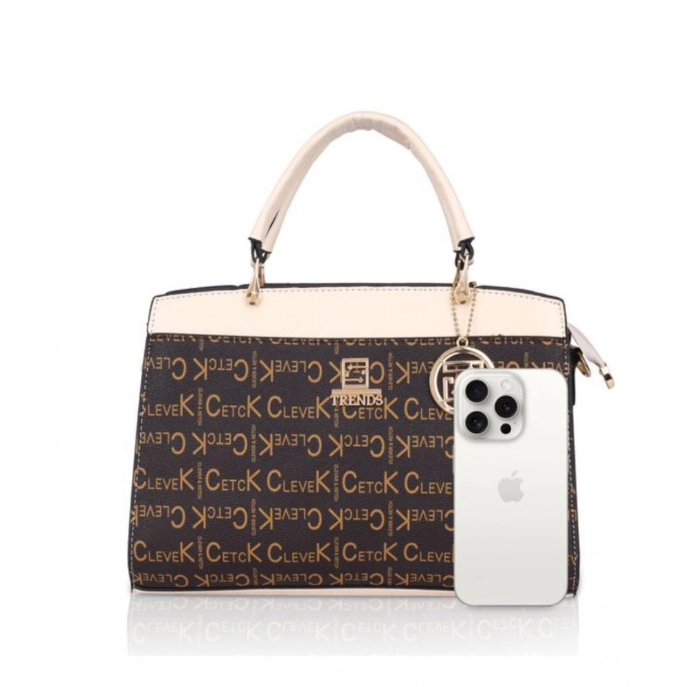 generic women's faux leather printed handbag (beige) generic women's faux leather printed handbag (beige)
