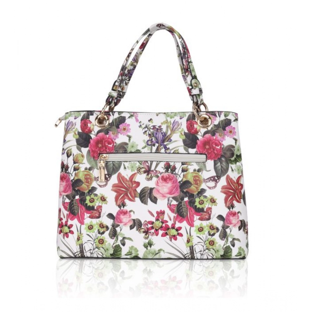 generic women's faux leather printed handheld bag (white pink) generic women's faux leather printed handheld bag (white pink)