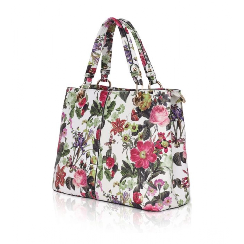 generic women's faux leather printed handheld bag (white pink) generic women's faux leather printed handheld bag (white pink)