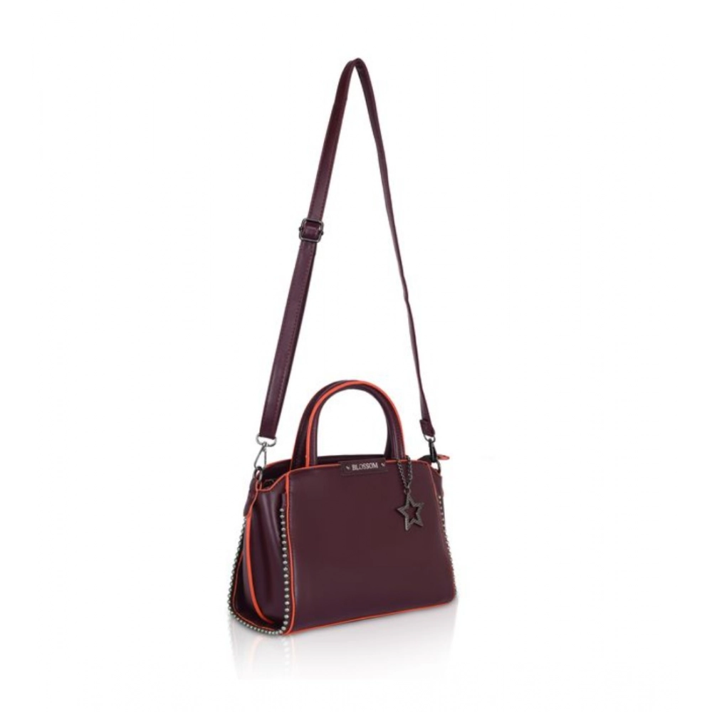 generic women's faux leather metal beads handbag (wine red) generic women's faux leather metal beads handbag (wine red)