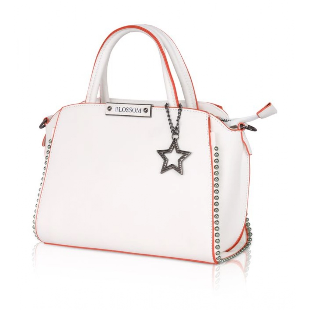 generic women's faux leather metal beads handbag (white) generic women's faux leather metal beads handbag (white)
