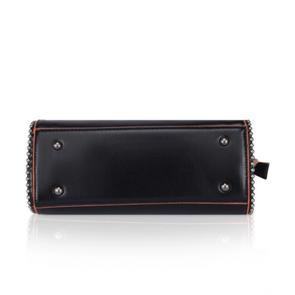 generic women's faux leather metal beads handbag (black) generic women's faux leather metal beads handbag (black)