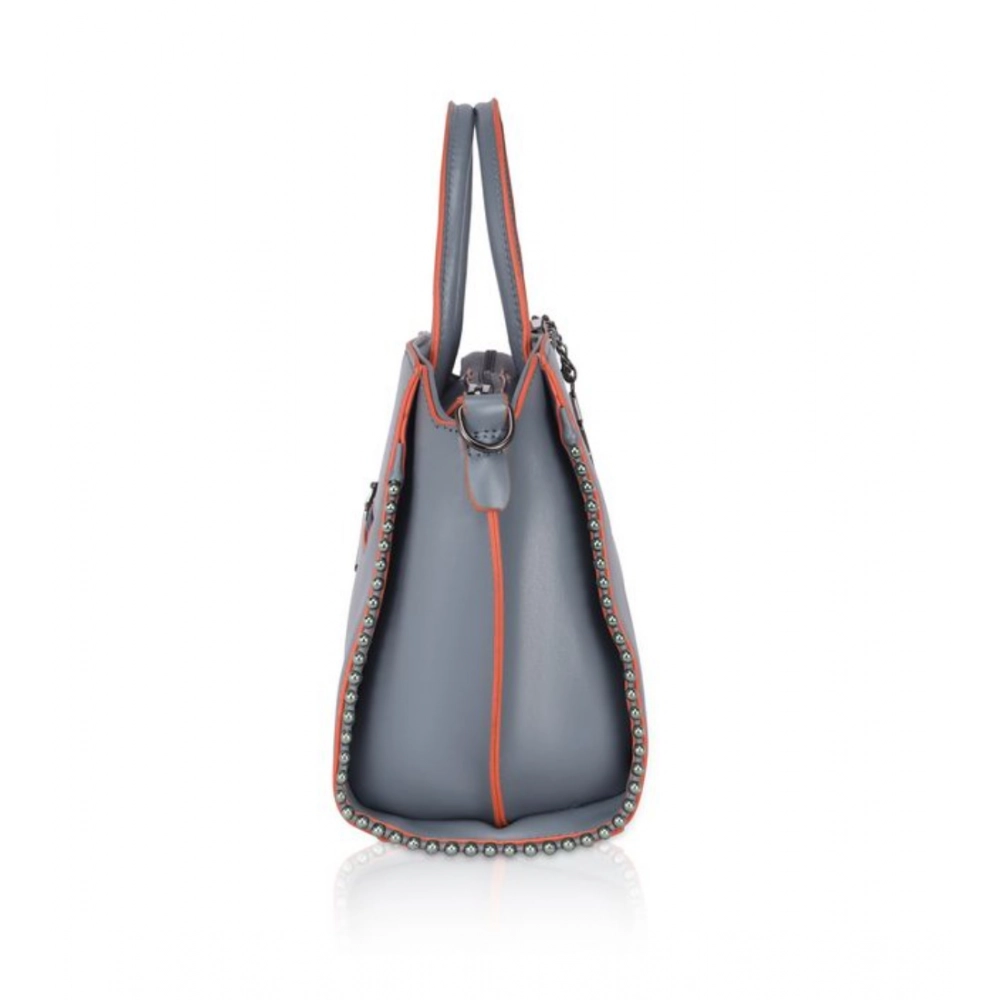 generic women's faux leather metal beads handbag (grey) generic women's faux leather metal beads handbag (grey)