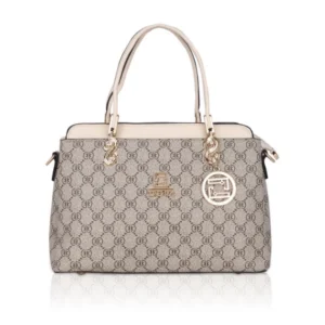 generic women's faux leather printed handbag (beige)