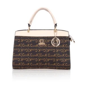 generic women's faux leather printed handbag (beige)