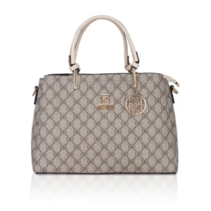 generic women's faux leather printed handbag (beige)