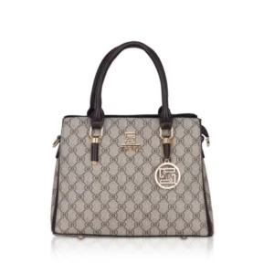 generic women's faux leather printed handbag (coffee)