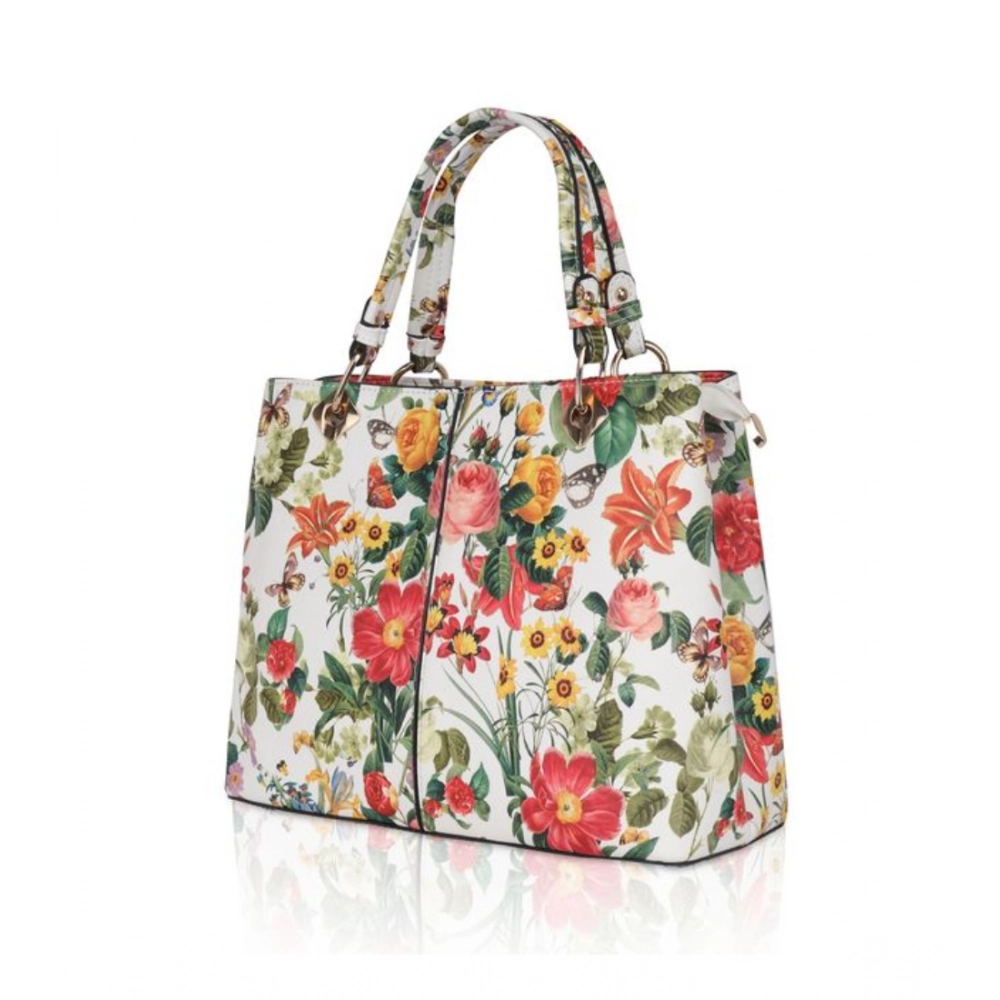 generic women's faux leather printed handheld bag (white orang) generic women's faux leather printed handheld bag (white orang)