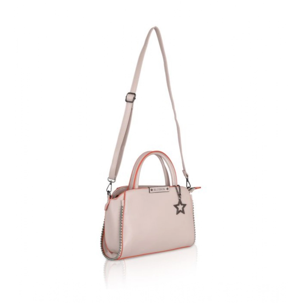 generic women's faux leather metal beads handbag (khaki) generic women's faux leather metal beads handbag (khaki)