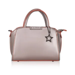 generic women's faux leather metal beads handbag (bronze)
