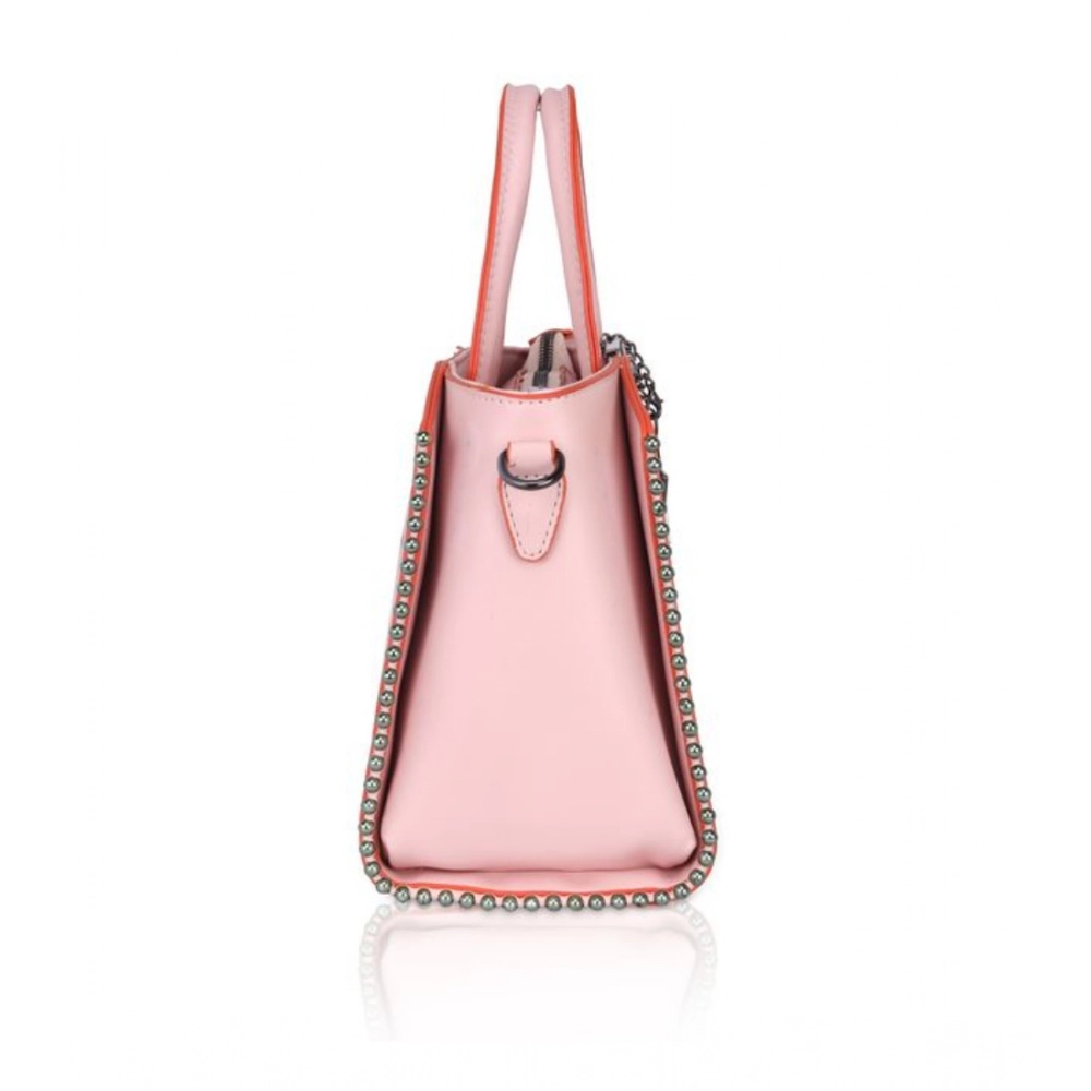 generic women's faux leather metal beads handbag (pink) generic women's faux leather metal beads handbag (pink)