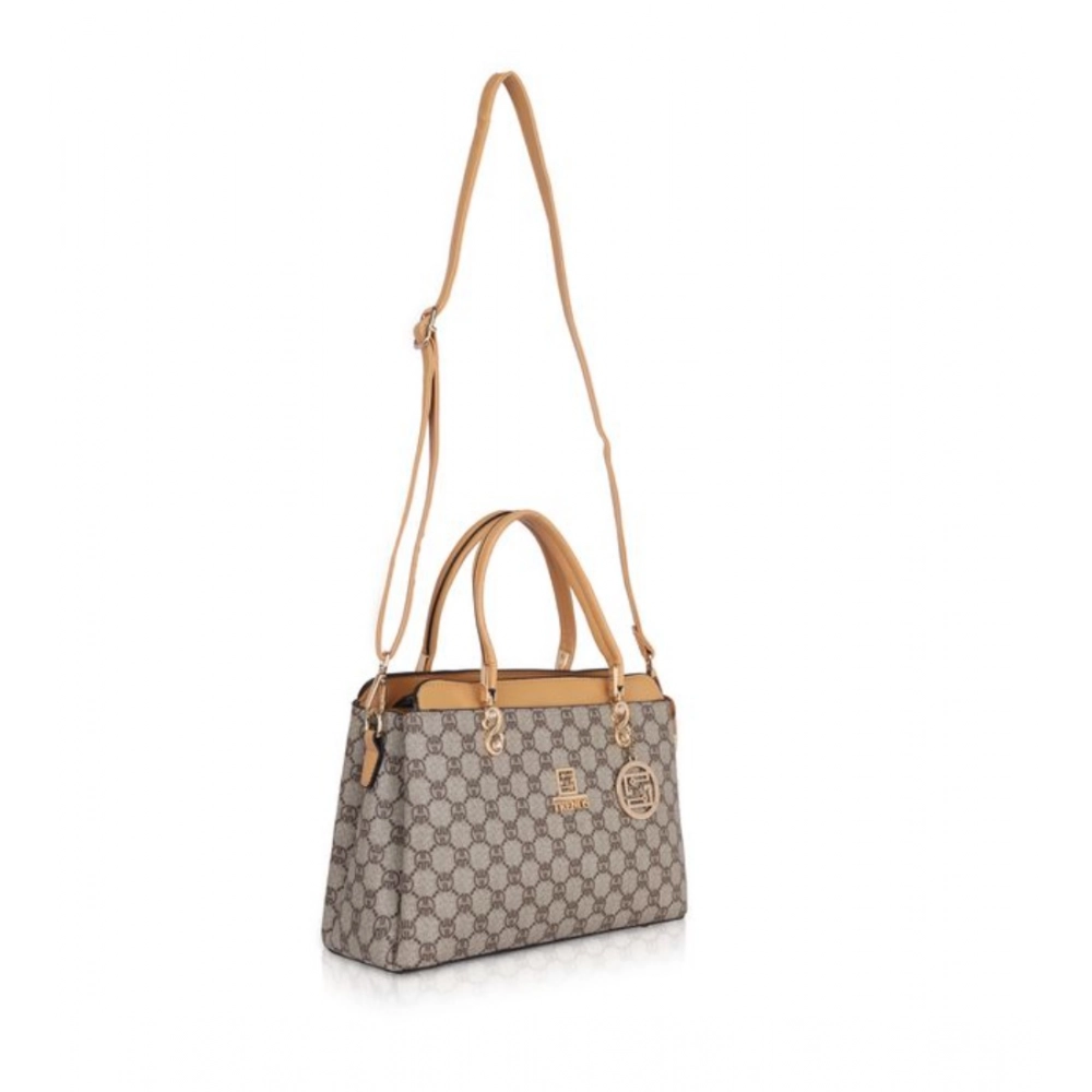 generic women's faux leather printed handbag (camel) generic women's faux leather printed handbag (camel)