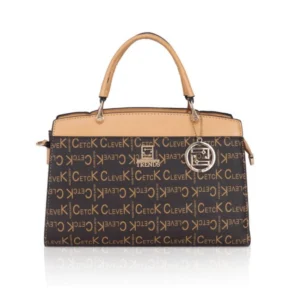 generic women's faux leather printed handbag (camel)