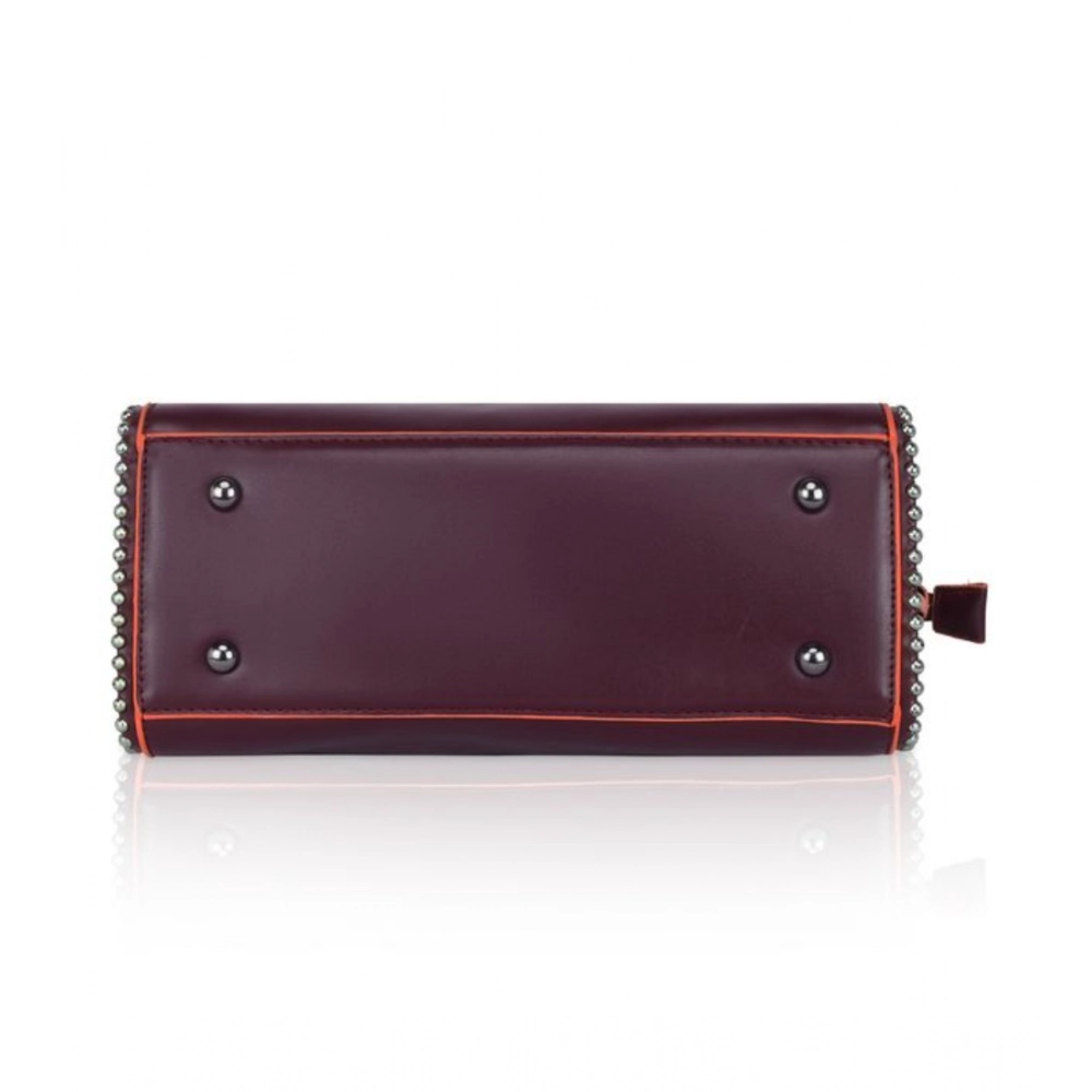 generic women's faux leather metal beads handbag (wine red) generic women's faux leather metal beads handbag (wine red)