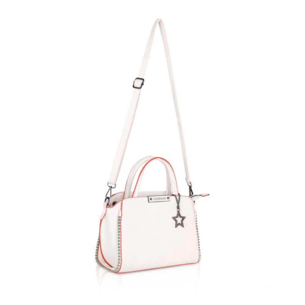 generic women's faux leather metal beads handbag (white) generic women's faux leather metal beads handbag (white)