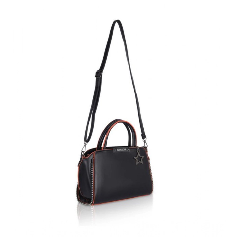 generic women's faux leather metal beads handbag (black) generic women's faux leather metal beads handbag (black)