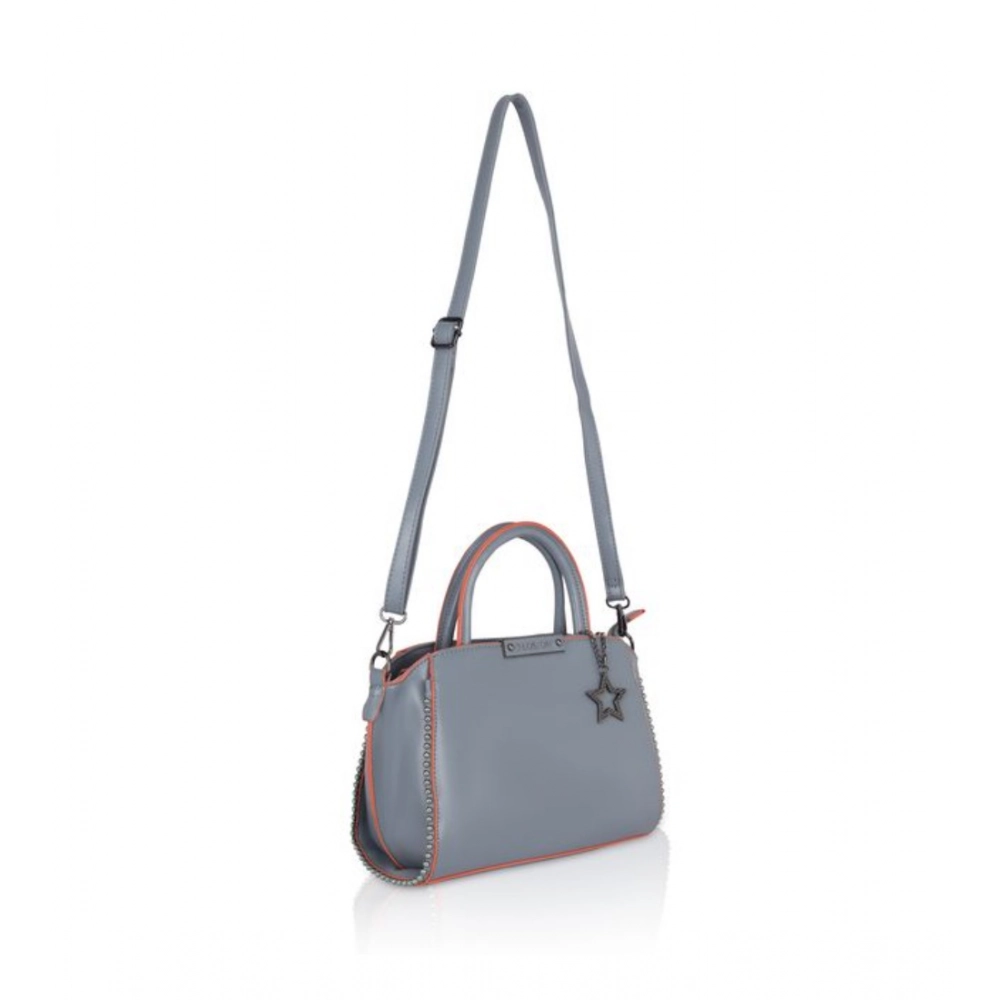 generic women's faux leather metal beads handbag (grey) generic women's faux leather metal beads handbag (grey)