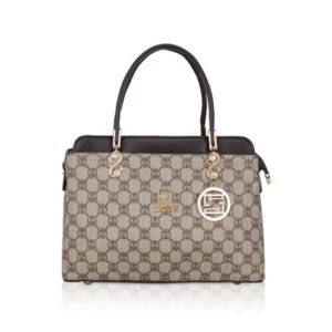 generic women's faux leather printed handbag (coffee)