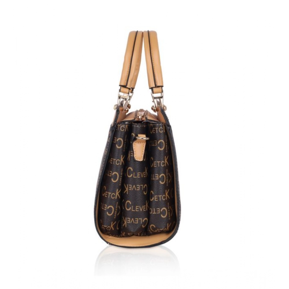 generic women's faux leather printed handbag (camel) generic women's faux leather printed handbag (camel)