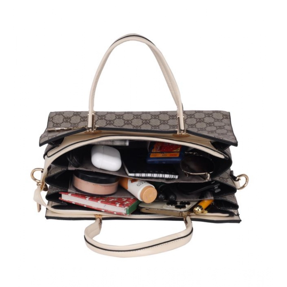 generic women's faux leather printed handbag (beige) generic women's faux leather printed handbag (beige)