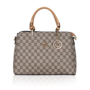 generic women's faux leather printed handbag (camel)