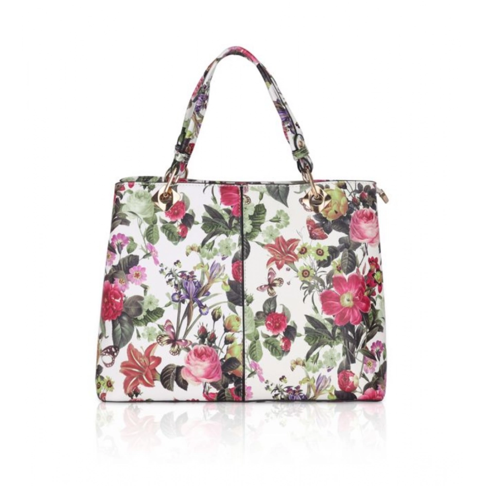 generic women's faux leather printed handheld bag (white pink) generic women's faux leather printed handheld bag (white pink)