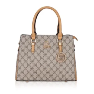 generic women's faux leather printed handbag (camel)