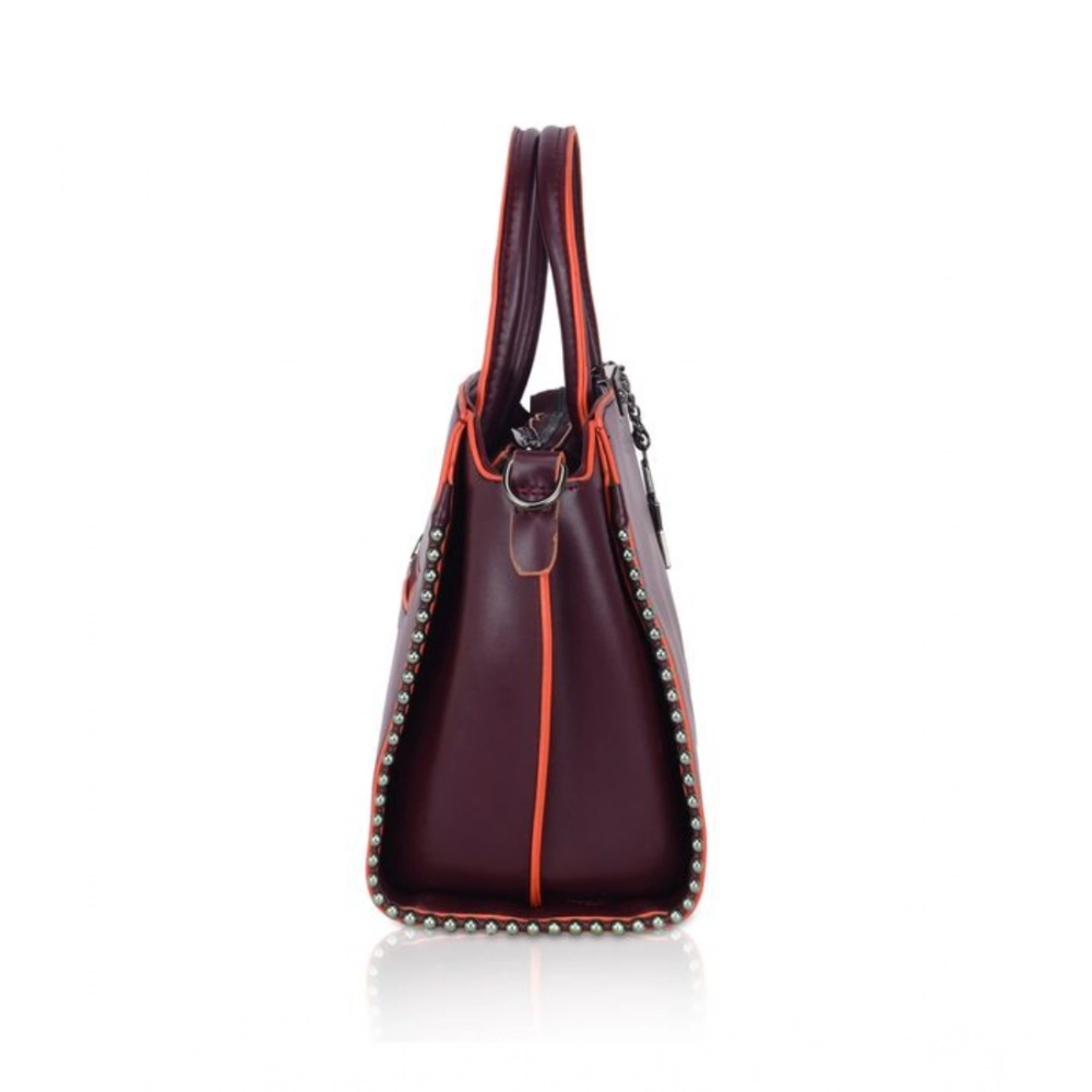 generic women's faux leather metal beads handbag (wine red) generic women's faux leather metal beads handbag (wine red)