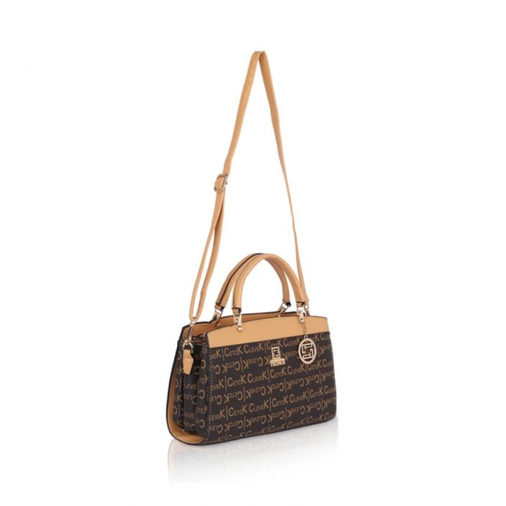 generic women's faux leather printed handbag (camel) generic women's faux leather printed handbag (camel)