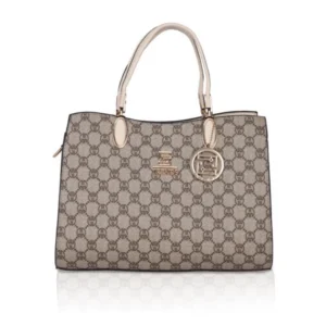 generic women's faux leather printed handbag (beige)