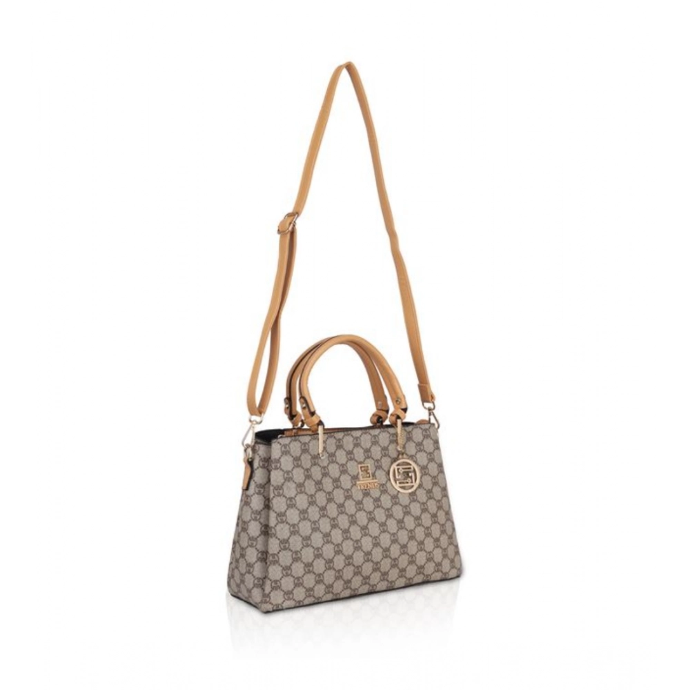 generic women's faux leather printed handbag (camel) generic women's faux leather printed handbag (camel)