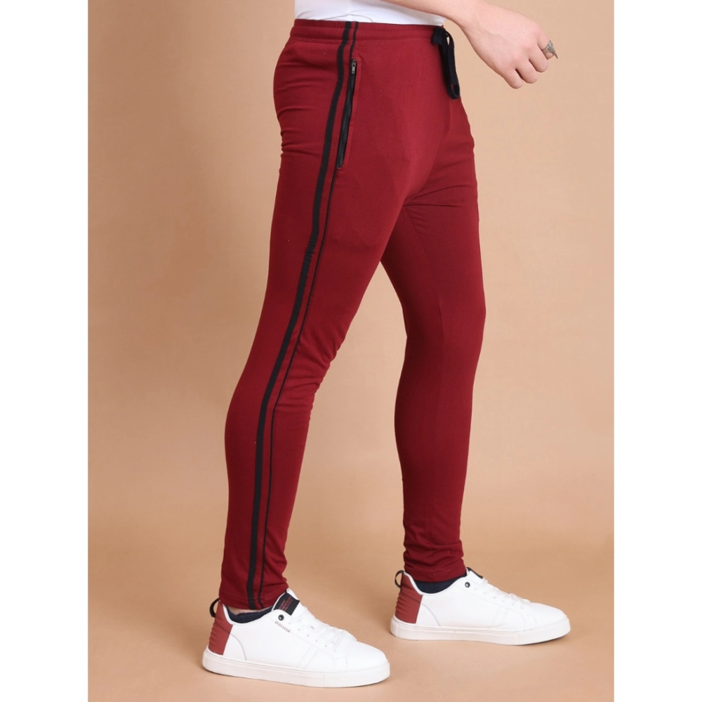generic men's casual cotton striped full length track pant (maroon) generic men's casual cotton striped full length track pant (maroon)