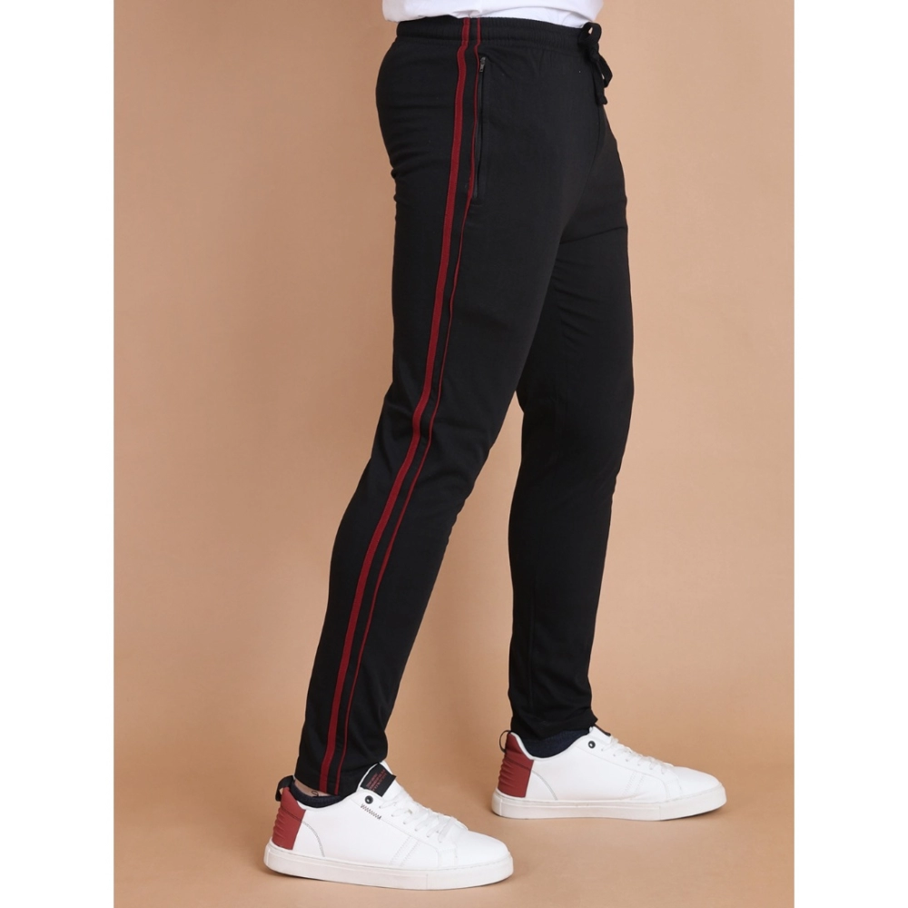 generic men's casual cotton striped full length track pant (black) generic men's casual cotton striped full length track pant (black)