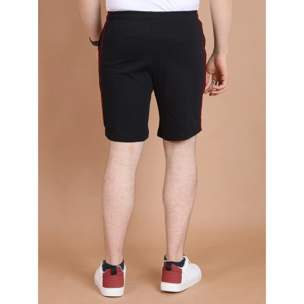 generic men's casual cotton striped above knee shorts (black) generic men's casual cotton striped above knee shorts (black)