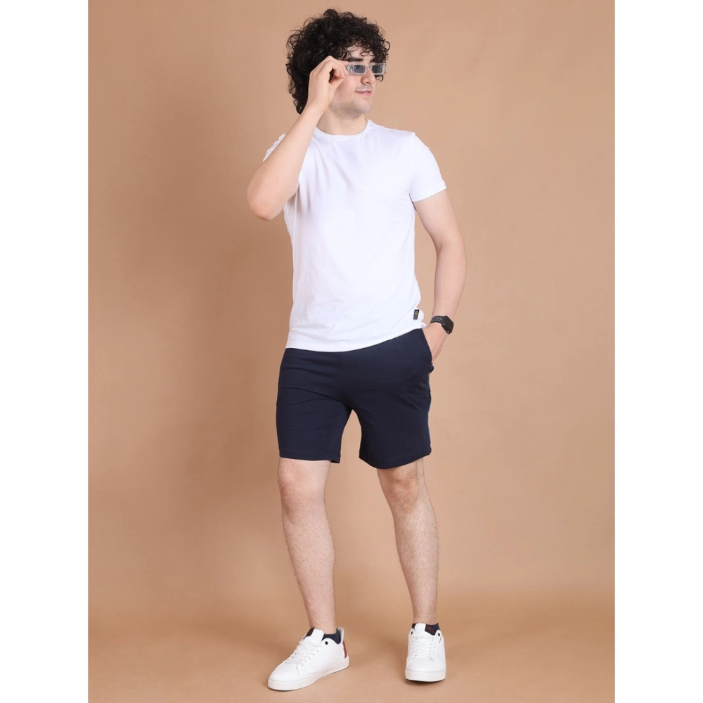 generic men's casual cotton striped above knee shorts (navy) generic men's casual cotton striped above knee shorts (navy)